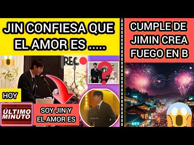 ULTIMO MINUTOJIN CONFIESA QUE EL AMOR ES ..?BUSAN CELEBRA A JIMIN CON F..?noticiasdebtsrecientes