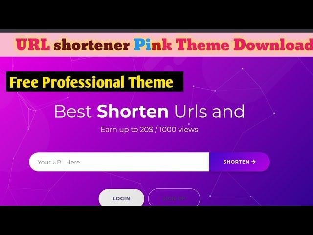 URL shortener Pink Theme Download For Free | Adlinkfly New Theme | Link shortener website