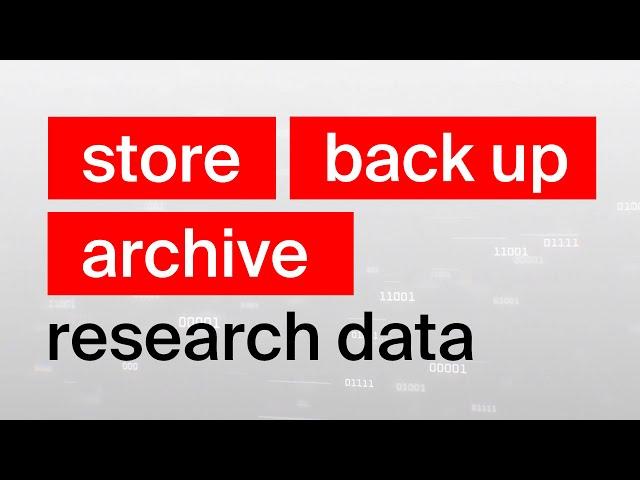 Store VS Back up VS Archive Research Data