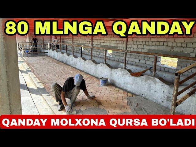 80 MLNGA ZAMONAVIY MOLXONA POLIGA G'ISHT TERISH BITON OXIRLAR RAZMERLARI XARAJATLARI SHO'RCHIDAN