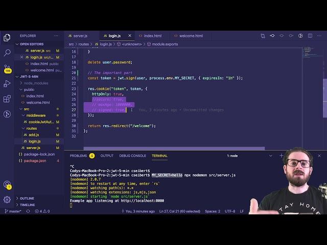 Learn JWT in 10 Minutes with Express, Node, and Cookie Parser