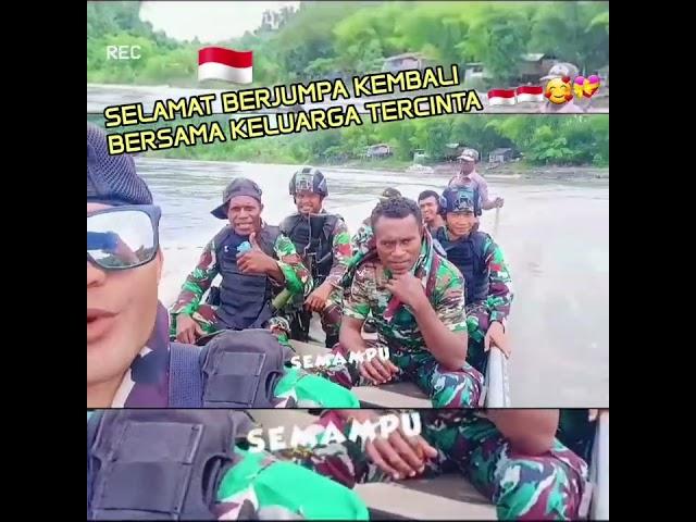 Saatnya pemulangan Satgas Pengamanan di kabupaten mamberamo. Lintasi sungai mamberamu.