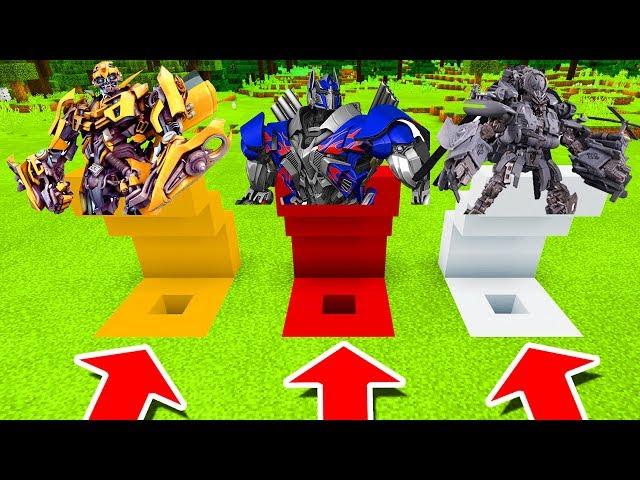 Minecraft PE : DO NOT CHOOSE THE WRONG HOLE! (Bumblebee, Optimus Prime & Blackout)