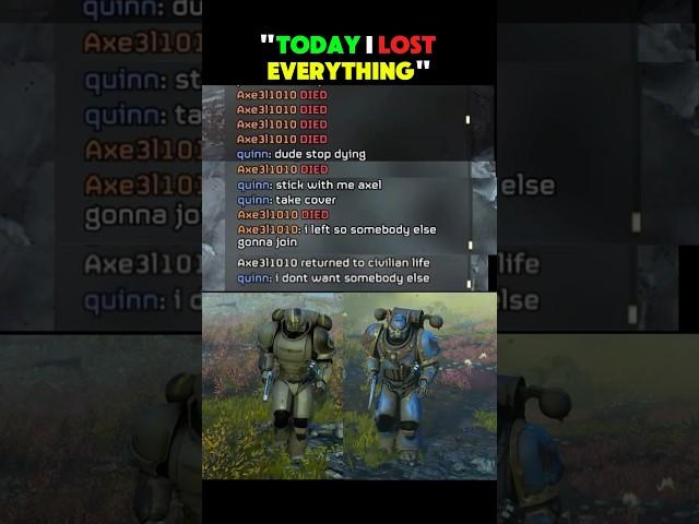 "TODAY I LOST EVERYTHING" - Helldivers 2