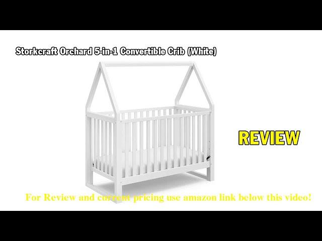 Review Storkcraft Orchard 5-in-1 Convertible Crib (White) - Easily Converts to Toddler Bed, Daybed,