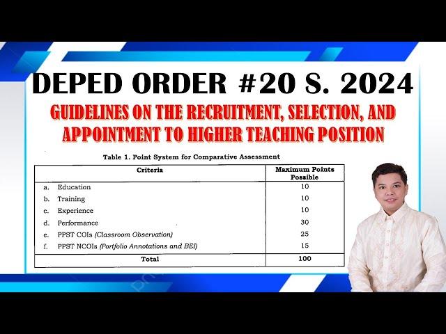 DO 20, s. 2024 GUIDELINES ON THE RECRUITMENT, SELECTION, AND APPOINTMENT FROM T 2-7 & MT 1-5