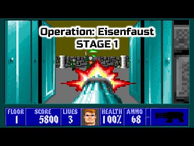 Old Games - Wolfenstein 3D / Episode 2 Stage 1- Start / PC Gameplay