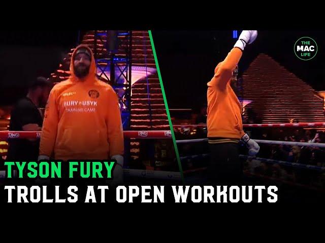 Tyson Fury TROLLS at Open Workout; Gets Ready Then... Stops Without One Punch