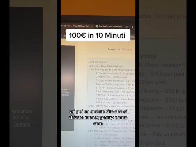 Fare 100€ in 10 minuti