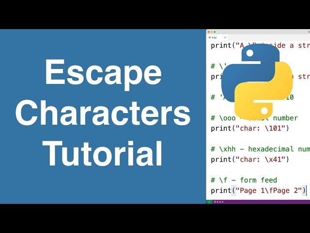 Escape Characters | Python Tutorial