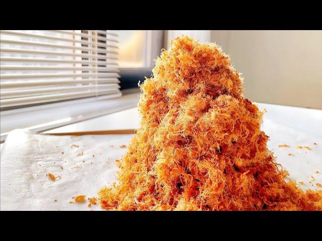 Homemade Dried meat floss 如何做出毛茸茸的金丝肉松？