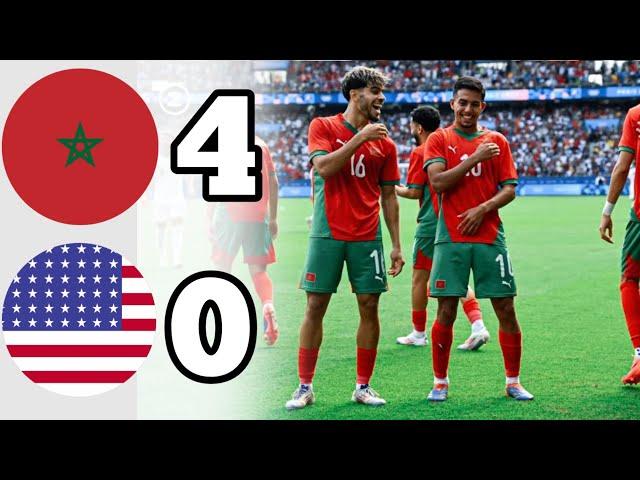 Morocco vs USA  ( 4 0 ) | Extеndеd Highlights | Hakimi,Rahimi,Illias, Goals | Olympic games