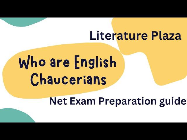 The English Chaucerians | Literary Movements | English Literature | Literature Plaza