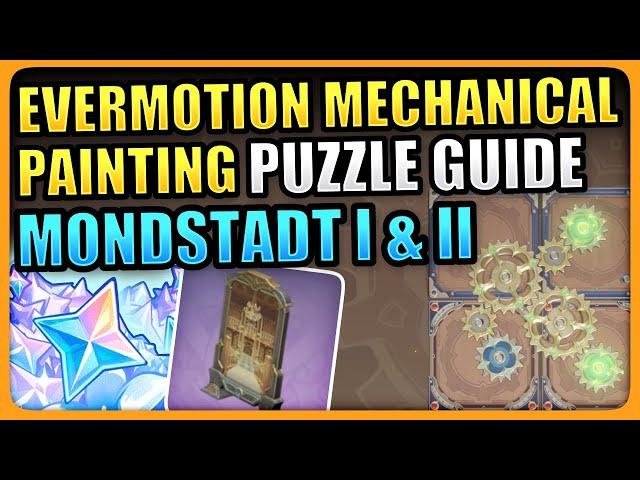 3.7 Evermotion Mechanical Painting Invoker Mondstadt 1 & 2 Gear Puzzle Genshin Impact Gears Event