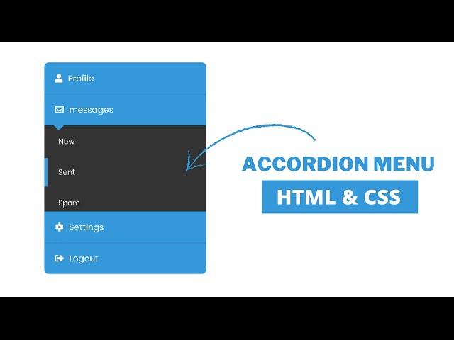 Awesome Accordion Menu using HTML and CSS