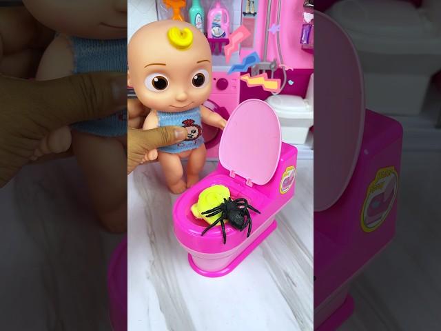 Satisfying With Unboxing & Review Pink Funny Toilet And Baby Set Toys, ASMR Videos