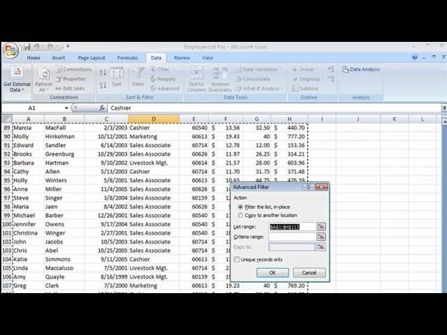 Create Custom Filters Using Excel Advanced Filter