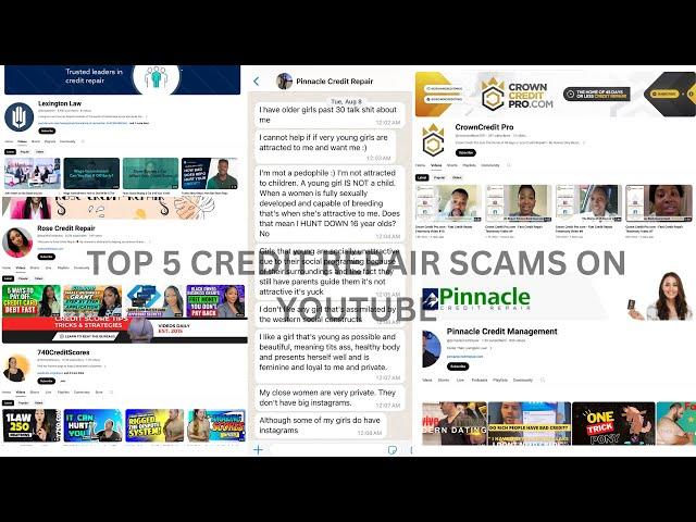 Top 5 Credit Repair Scams on YouTube (MUST WATCH)