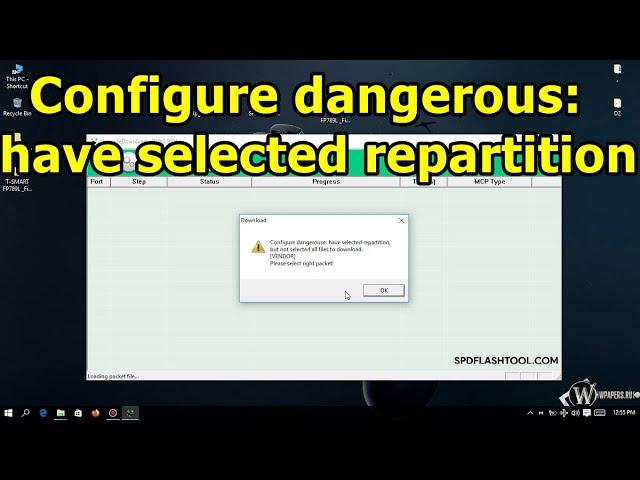 Configure dangerous have selected repartition