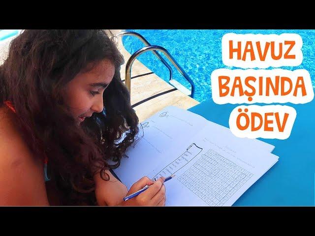 MİRA HAVUZ BAŞINDA ÖDEV YAPTI | Umikids Eğitici ve Eğlenceli