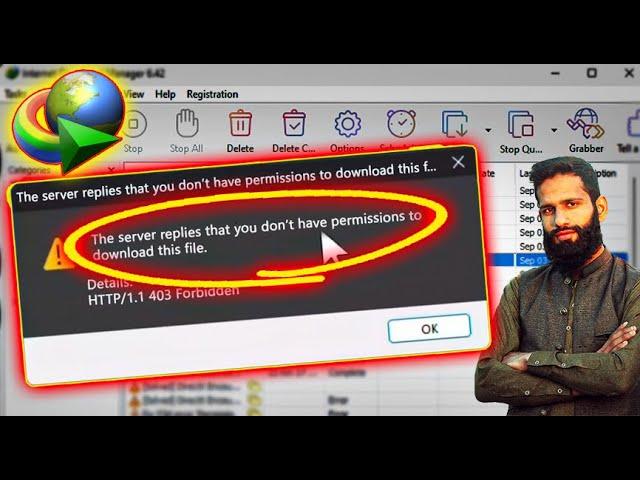IDM: The server replies that you don't have permissions to download this file | HTTP /1.1 403 Forbid