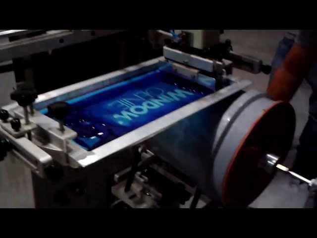 Two color bucket screen printing machine