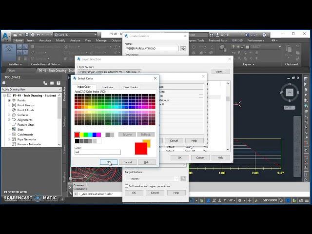 Creating a Corridor in Civil 3D