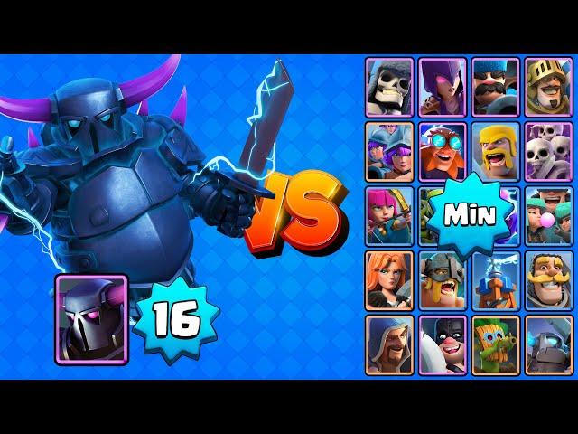 PEKKA Nv16 vs TODAS LAS CARTAS AL MÍNIMO | Clash Royale