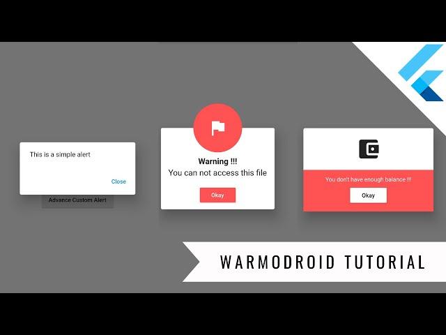 Easy Custom Alert Dialog in Flutter | Speed code | Tutorial for beginners