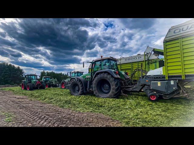 Zbiór Trawy Fendty w Akcji Sianokiszonka 2024 2x CLAAS QUANTUM 6800,Fendt Vario 714/716/916/926