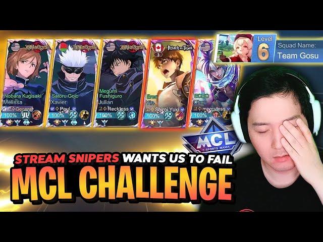 Stream snipers!? First time MCL challenge failed | Mobile Legends