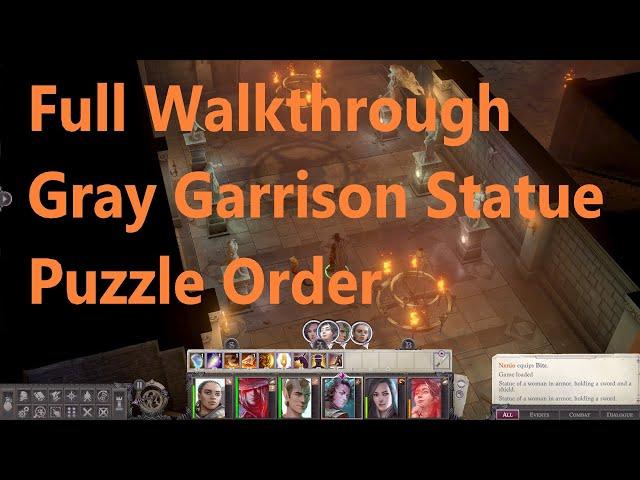 Pathfinder Wrath of The Righteous, Full Walkthrough Gray Garrison Statue Puzzle Order Solution