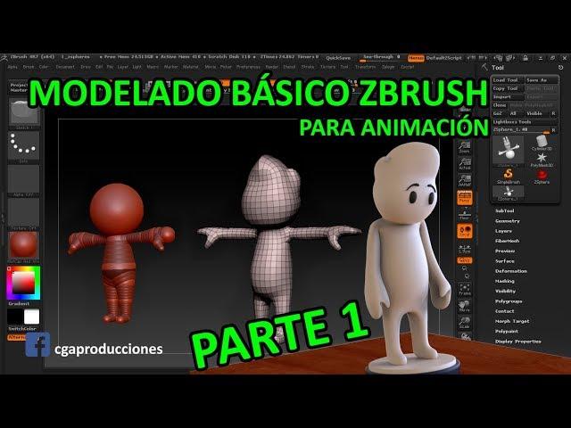 Modelado de personaje básico en Zbrush para animación(PARTE 1) / Zbrush / C.A / Clase Complementaria