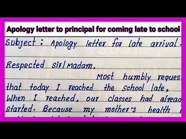 Write Apology letter to principal for coming late to school |How to write easy simple Apology letter