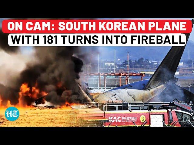 South Korea Plane Crash: Chilling Video Of Jeju Airlines Flight Crashing On Runway; Dozens Dead