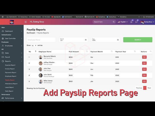 Add Page Payslip Reports HR Management Laravel 11