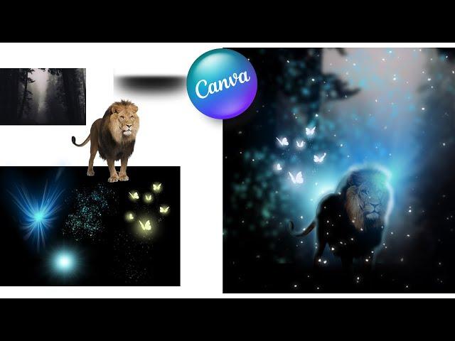 How To Create Photo manipulation in Canva Glow light effect