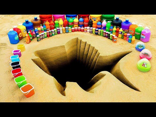 How to make Christmas Gift hole With Big Toothpaste Eruption, Pepsi, Fanta, Big Coca Cola vs Mentos