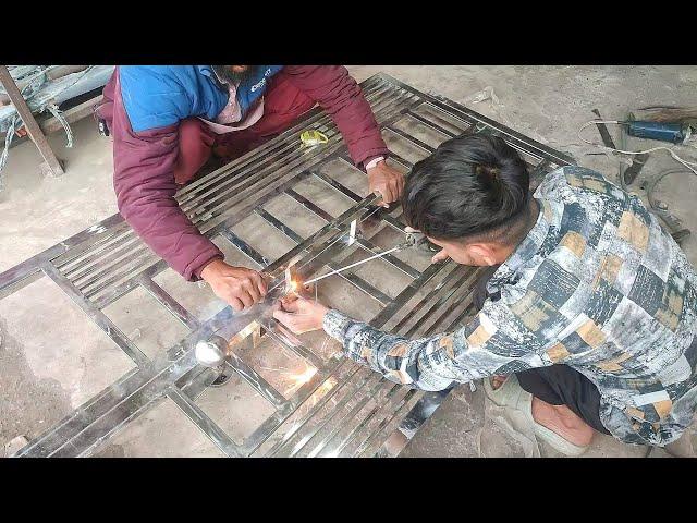 Stainless steel main gate design ||  How To make gate design - Welding Studio steel gate design