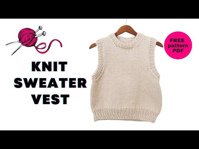 FREE Cropped Vest KNITTING PATTERN + TUTORIAL