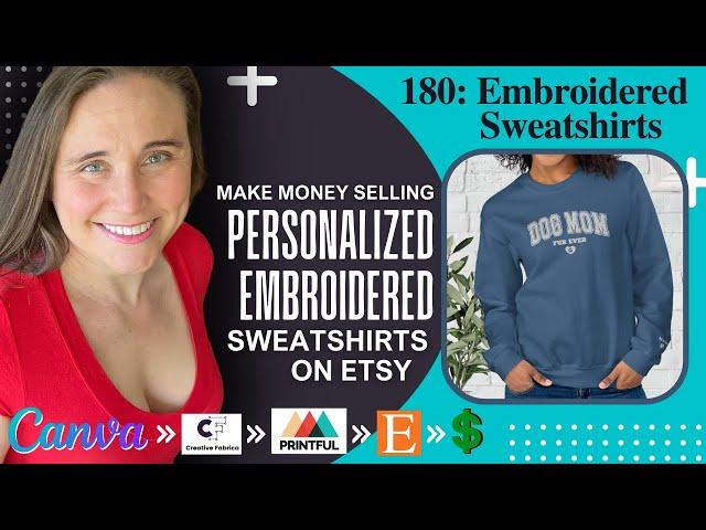 Make Money Selling Personalized Embroidered Sweatshirts on Etsy: Canva Design Tutorial For Beginners