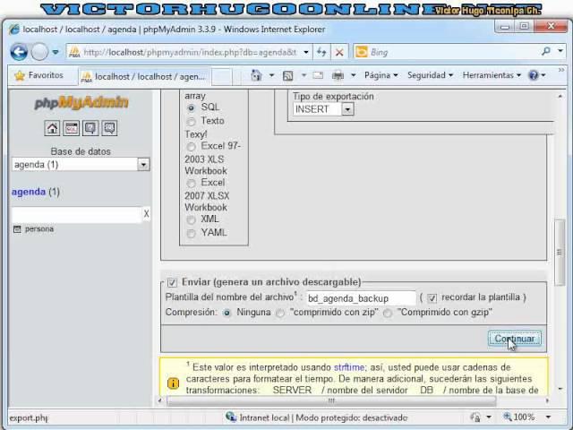 Exportar e importar base de datos de mysql con phpmyadmin