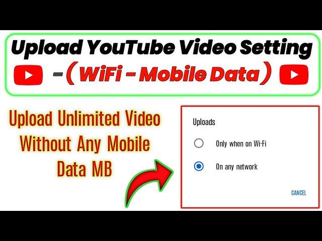 Upload YouTube Video with wifi and mobile data || upload unlimited video without mobile data 2023