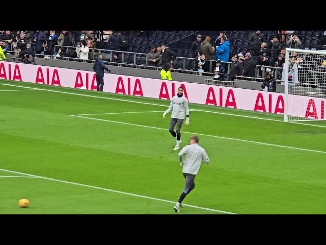 BRANDON AUSTIN: The Spurs Goalkeeper Warming-Up Pre-Match: Making His Debut Against Newcastle United