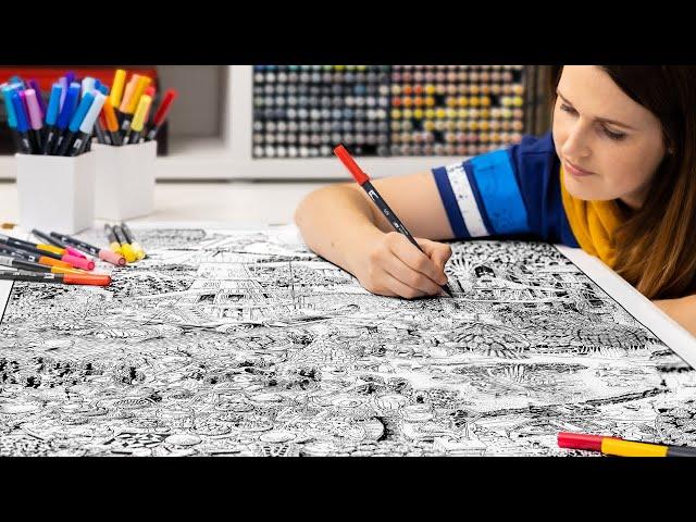 This Adult Coloring Poster is HUGE (But the Details Are TINY)