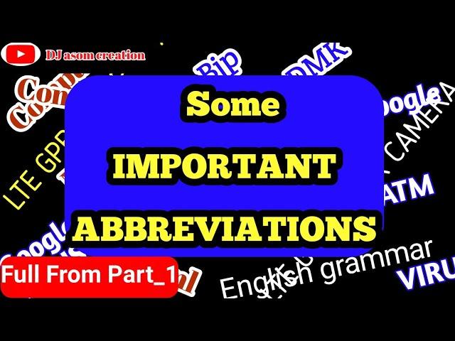 20 Important Abbreviations in Englis/Short from to full meanings.