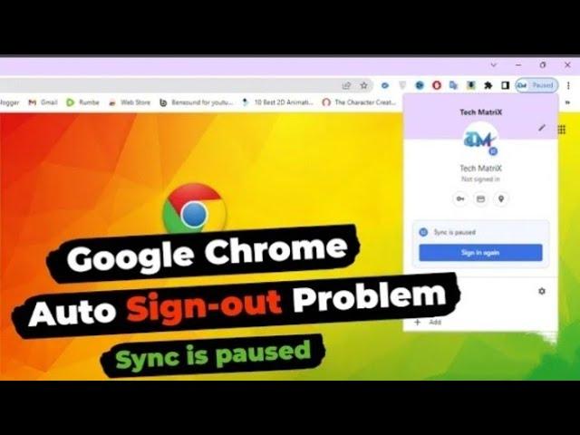 Google Chrome Sync Is Pause|Google Chrome Auto Log out on desktop pc How to fix 2023