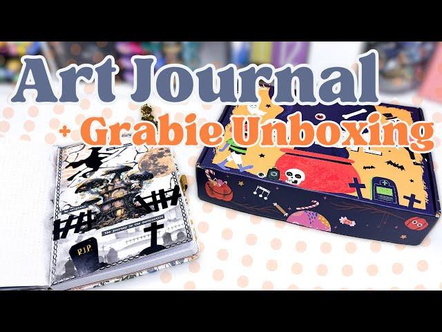 Art Journal With Me Process Video August 2024 | Grabie Scrapbook Box Unboxing