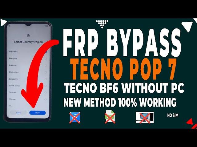 TECNO POP7 FRP BYPASS ANDROID 12 LATEST PATCH |Tecno BF6 Frp | Tecno Pop 7 Google Account Bypass