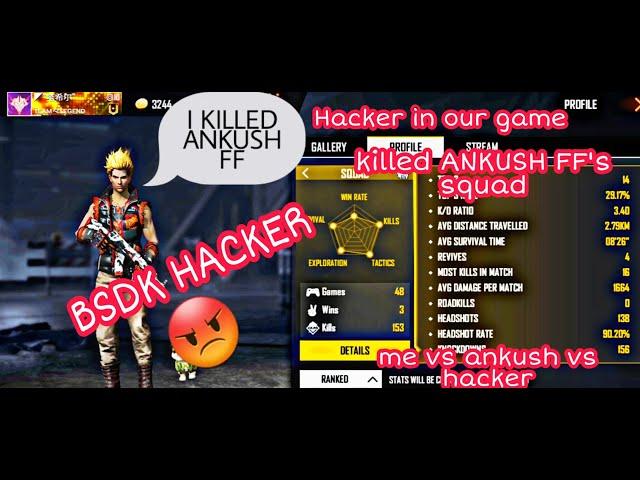 Headshot Hacker killed @Ankush FF | Our squad vs Ankush Ff's squad vs Hacker | Ban All Hackers